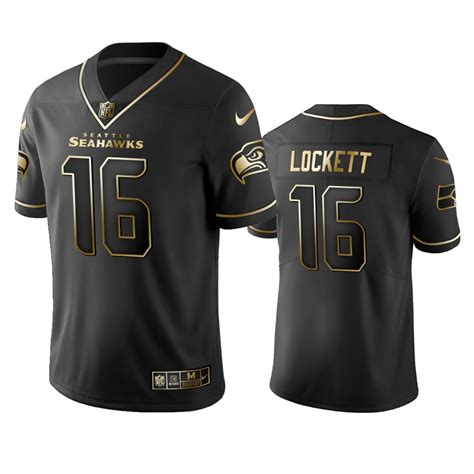 Seattle Seahawks Tyler Lockett Black Golden Edition 2019 Vapor Untouchable Limited Jersey – Men ...