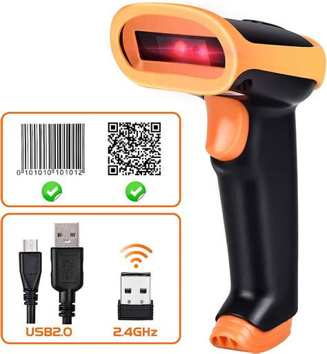 Amazon.com : BEVA 1D 2D QR Wireless Barcode Scanner Handeld Automatic 2-in-1 Bar Code Reader 2 ...