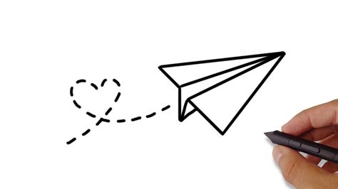 Simple paper airplane drawing - honvb