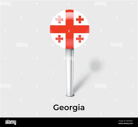 Georgia country flag pin map marker Stock Vector Image & Art - Alamy