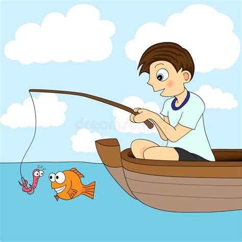 Boat Fishing Cartoon - Fishing From A Boat Cartoon Icon Set Design Boat ...