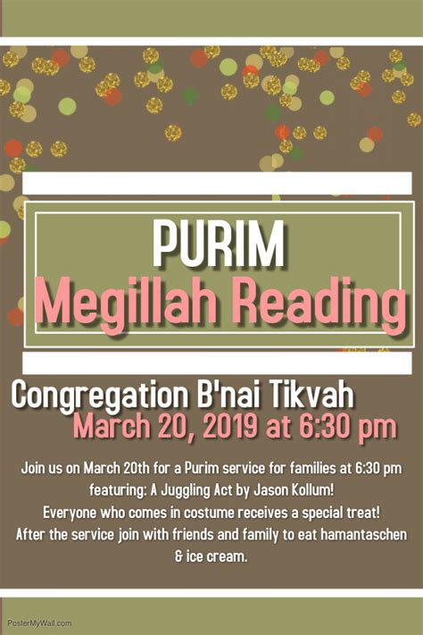 Purim Megillah Reading | Congregation Bnai Tikvah - Conservative Synagogue in Deerfield ...