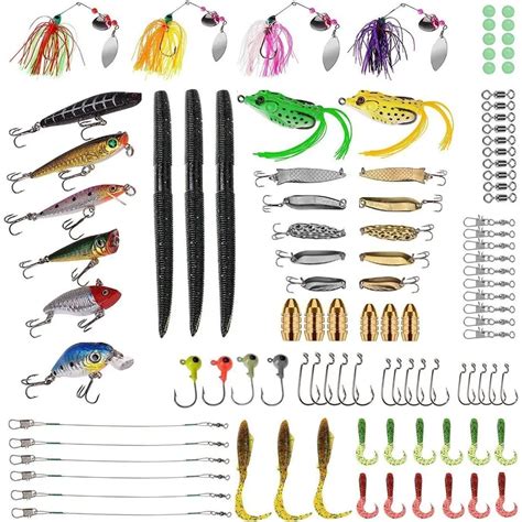 iLure 102 Pcs Fishing Lure Tackle Fishing Gear Lures Kit Set Bass Lures ...