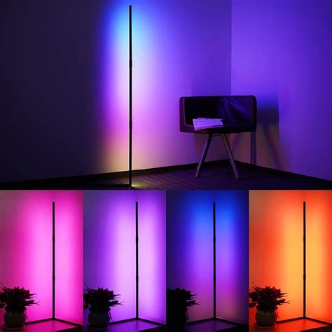 four different colored lights in a room