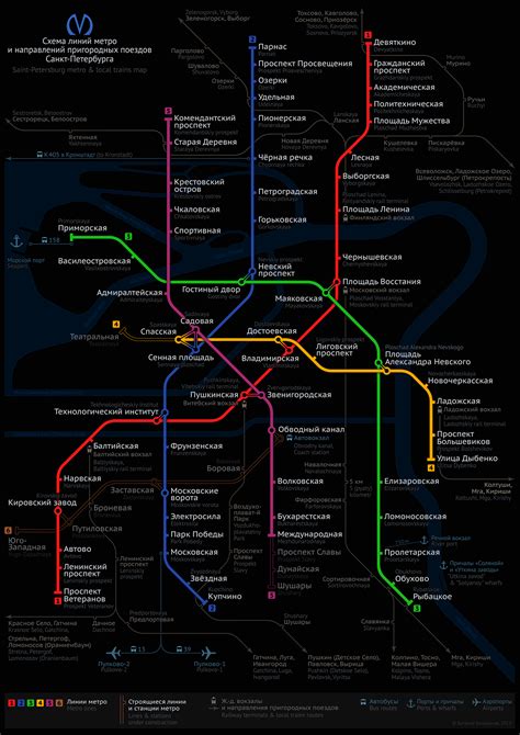 Saint Petersburg metro and local trains map on Behance