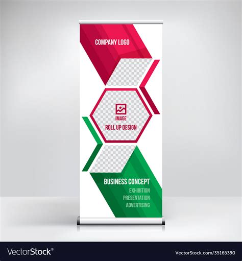 Roll-up banner design exhibition stand template Vector Image