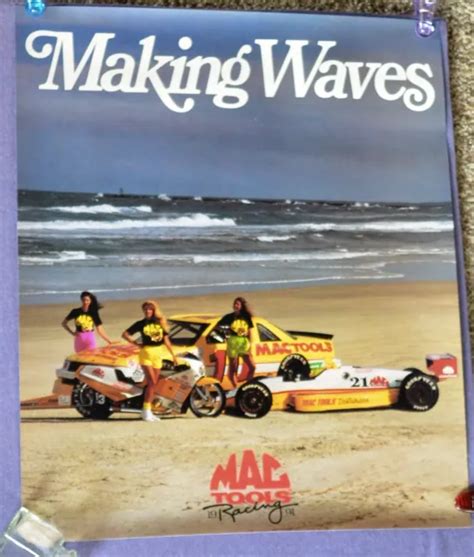 1991 MAC TOOLS Calendar Poster Making Waves Racing Nascar Formula 1 ...