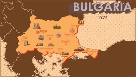 Tourism Map for the Tsardom of Bulgaria, circa. 1974 : r/imaginarymaps