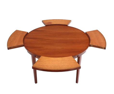 Rare Danish Modern Teak Round Expandable Top Dining Table at 1stdibs