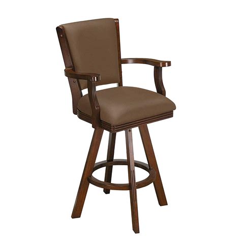 Game Room Bar Stool with 360 degree swivel in Chestnut finish | Game room bar stools, Game room ...