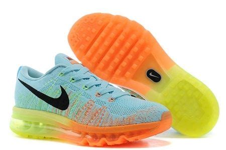 Nike Flyknit Air Max Womens Glacier Ice Black Atomic Orange Volt by Jimmy Jonson | Nike shoes ...