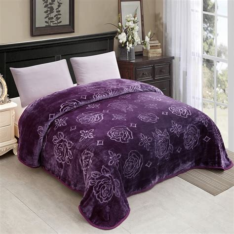 Premium Soft Bed Blanket Queen Size (79" x 91") - Soft, Warm Solid Color Embossed Plush Fleece ...