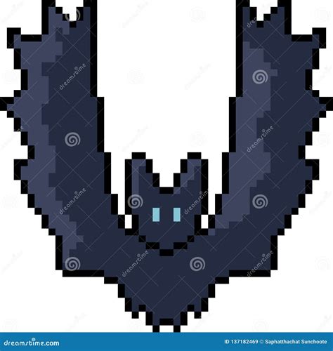 Vector pixel art bat dark stock vector. Illustration of isolated - 137182469