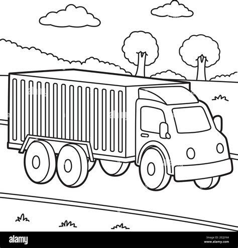 Truck Coloring Page Stock Vector Image & Art - Alamy