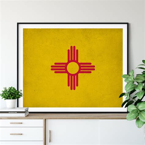 New Mexico Flag Art, New Mexico Flag Print, Flag Poster, State Flag ...