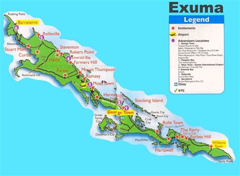 Exuma tourist attractions map - Ontheworldmap.com