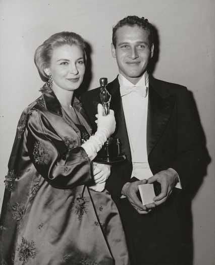 1958 Oscars: Joanne Woodward, Best Actress 1957 for "The Three Faces of Eve" with husband Paul ...