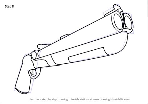 Learn How to Draw Double Barrel Shotgun from Fortnite (Fortnite) Step by Step : Drawing Tutorials