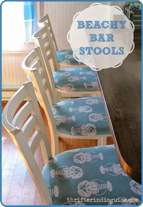 A Thrifter in Disguise: DIY Beachy Bar Stool Tutorial