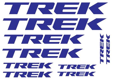 10 TREK LOGO STICKERS - 10 BICYCLE VINYL DECALS, 2 SHAPES, 18 COLOURS ...