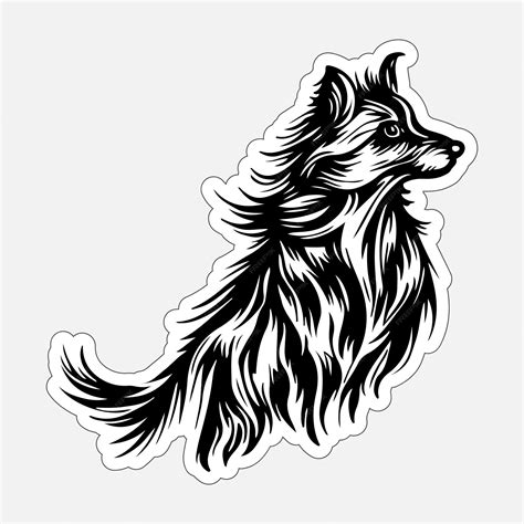 Premium Vector | Dog stickers printable black and white