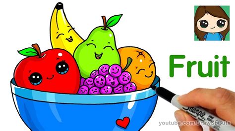 How to Draw a Bowl of Fruit Easy - YouTube