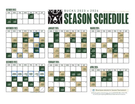 The Bucks' 2023-24 Regular Season Schedule Is Here | PDF