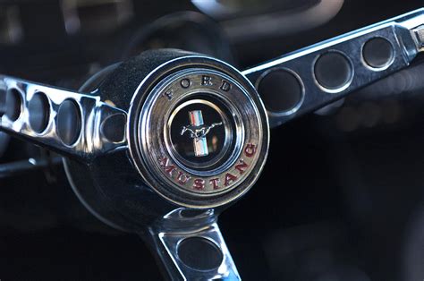 1965 Shelby Prototype Ford Mustang Steering Wheel Emblem -0356c Photograph by Jill Reger