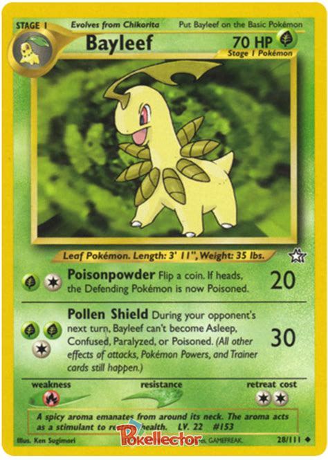 Bayleef lv 22 - Neo Genesis #28 Pokemon Card