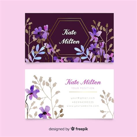 Floral business card template Vector | Free Download