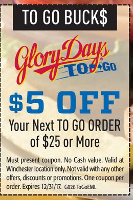 Glory Days Coupons, Promo Codes & Deals Jun-2020