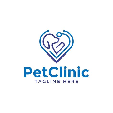 Premium Vector | Pet clinic or veterinary hospital logo, pet health ...