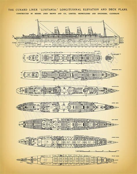 R.M.S. Lusitania Poster Lusitania Ship Print Lusitania | Etsy UK