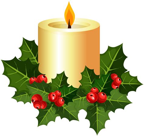 Christmas Candle Transparent PNG Clip Art | Gallery Yopriceville - High ...