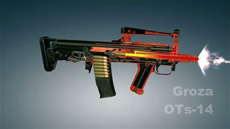 OTs-14 #Groza bullpup assault rifle | 3dGun - YouTube