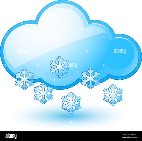 Single weather icon - Cloud with Snow. Illustration on white Stock ...