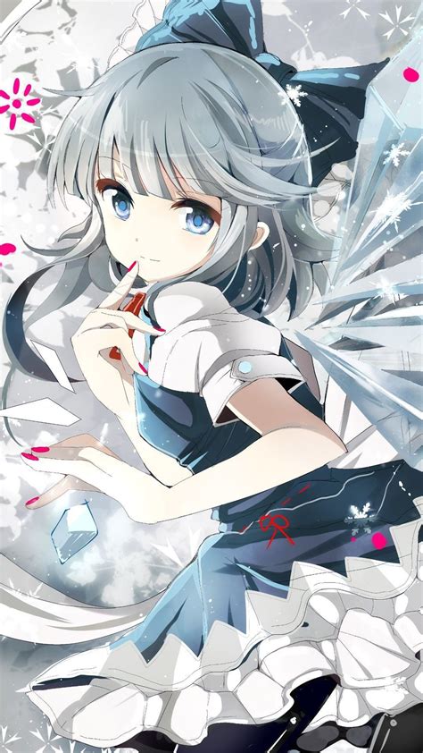 anime girls, Cirno, Touhou, Grey hair, Blue eyes HD Wallpapers ...