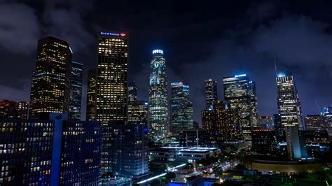 4K Los Angeles at Night - Skyline Downtown at Night Time Lapse Timelapse - YouTube