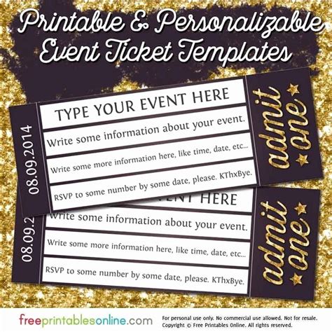 free printable admission ticket template free printable - free printable raffle ticket template ...