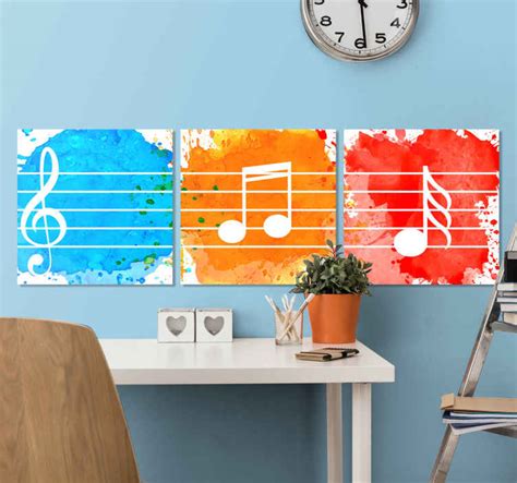 tríptico música Music canvas wall art - TenStickers