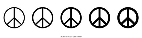 Peace Symbol Vector Illustration Black White Stock Vector (Royalty Free ...