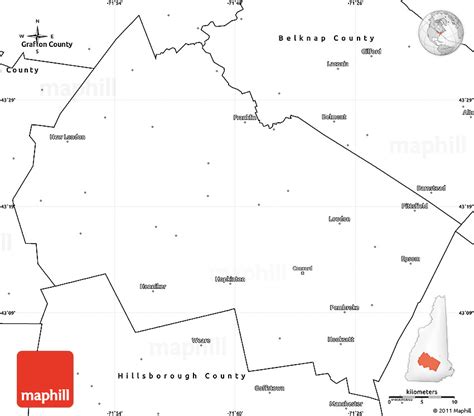 Blank Simple Map of Merrimack County