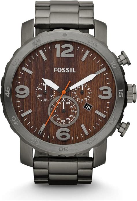 Fossil Men's JR1355 Nate Analog Display Quartz Grey Watch: Fossil ...