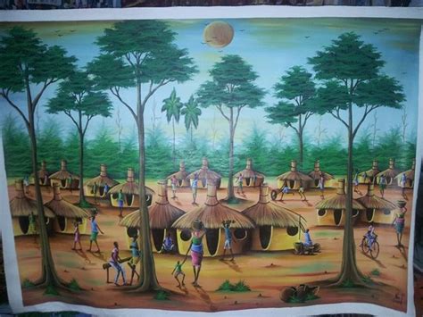 African Village Scenery Painting