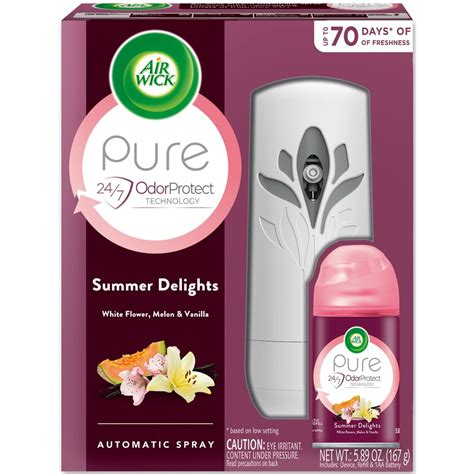 Air Wick Pure Automatic Air Freshener Spray Kit, Gadget+Refill, Summer Delights, 5.89 oz, 1 ...