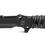 Maraudeur Bushcraft // Survival Knife // Fish&Fire® Paracord Handle // Black (Straight Edge ...