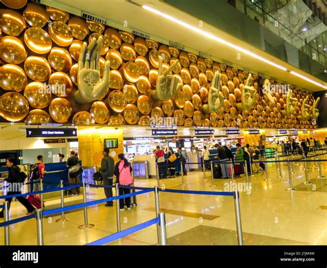 Arrival Hall at Indira Gandhi International Airport in New Delhi,India ...