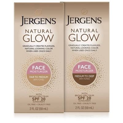 Jergens Natural Glow Face Moisturizer, Self Tanner, Daily Face ...