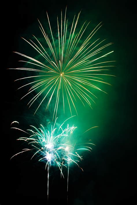 Green Fireworks Free Stock Photo - Public Domain Pictures