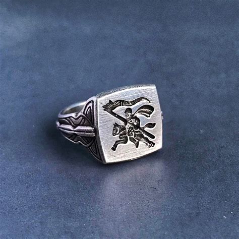 Engraved Signet Ring Signet Ring Silver Ring Silver Signet - Etsy